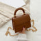 Women Mini Shoulder Bag Alligator PU Tote Chain Crossbody Pouch (Brown)