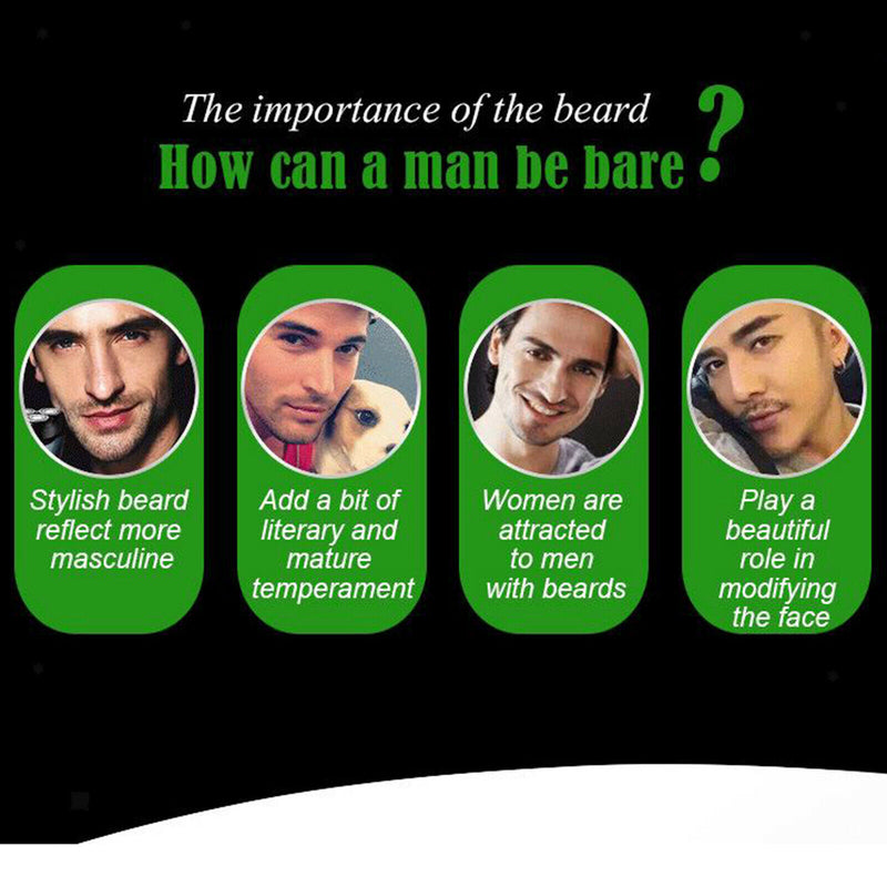 Beard Growth, Beard Growth Serum, Natural Hair Growth Serum for Men Facial