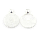 10pcs Alloy 25mm Pendant Tray Round Cabochon Setting Blank Bezel Pendant Base ~ï¼ˆ