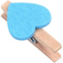 Love Heart Card Photo Clothespins Pegs Mini Wooden Clip 20pcs Blue Q8X6