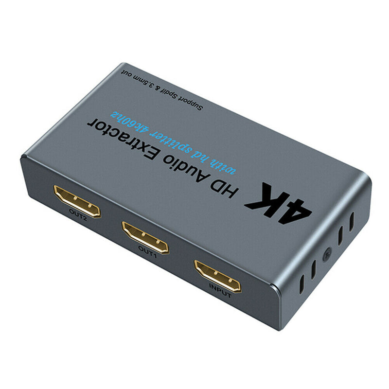 E12 4K HDMI 1.4 Splitter 1 In 2 Out with SPDIF + 3.5mm Audio Extractor  A
