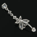 Body jewelry for girls, transparent heart twirl zirconia, navel ring belly