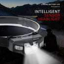 USB Rechargeable Motion Sensor Headlamp White & Red LEDs Head Lamp Camping