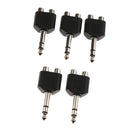 6.35mm 1/4'' Male to Dual RCA Stereo Female MIC/Audio Splitter Converter, 5 PACK