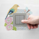 DIY Bird Diamond Painting Luminous Switch Stickers Bedroom Home Wall Decals
