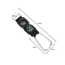 3 in 1 Outdoor Survival Tool Carabiner Key Ring with Compass+Thermometer  A