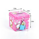 Cute Square Modeling Iron Piggy Bank Money Saving Box Kids Coin Deposit Box