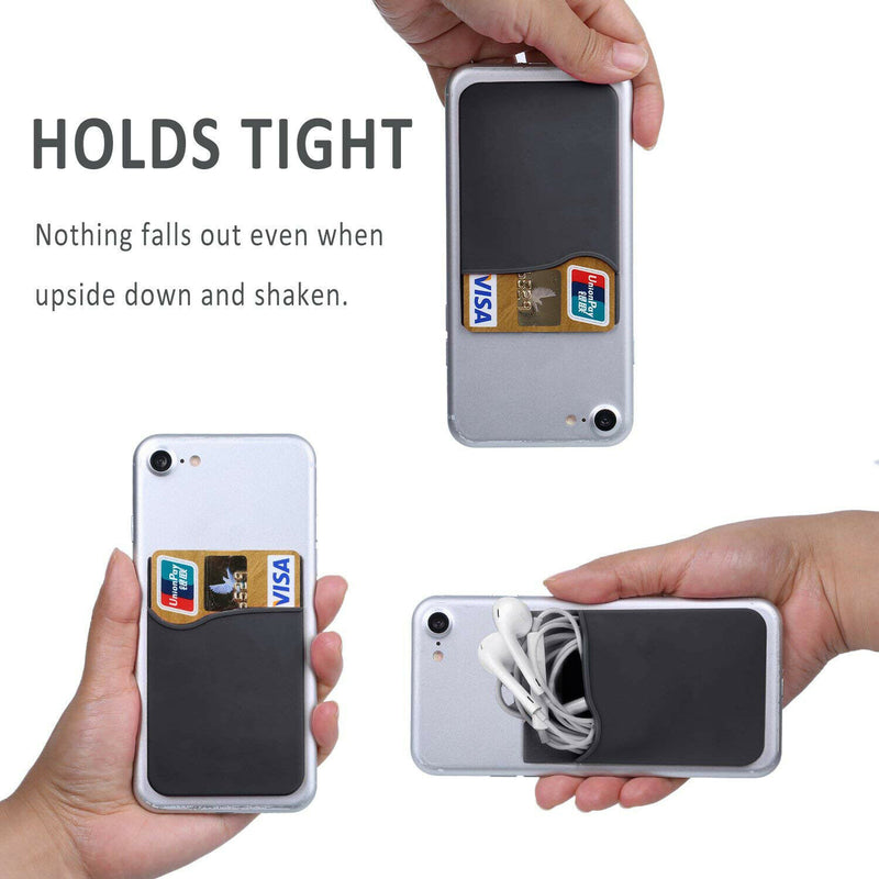 Adhesive Phone Wallet, [3 Pack] Ultra Thin Stick-on Silicone Credit Card Ho Q7Y2