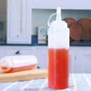 5pcs 8oz Squeeze Bottle Condiment Dispenser Ketchup Mustard Sauce Clear P WJA