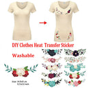 10pc Flowers Iron on Heat Transfer Patches for Kids Clothing DIY Stripe Applique