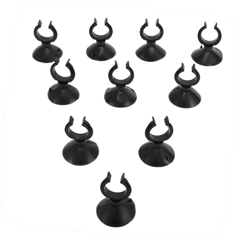 10PCS 45mm Dia Aquarium Suction Cup Airline Tubing Mounts Black H4D2
