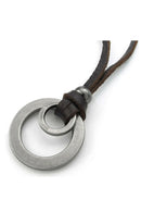 Jewelry Men's Ladies Necklace, Alloy Pendant with Leather, Brown
