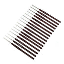 16pcs Plastic Handle Metal Aluminum Crochet Hook Knitting Needles Set