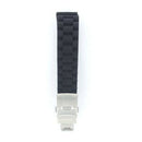 Black Silicone Waterproof Diving Watchband Strap Deployment Clasp 18mm