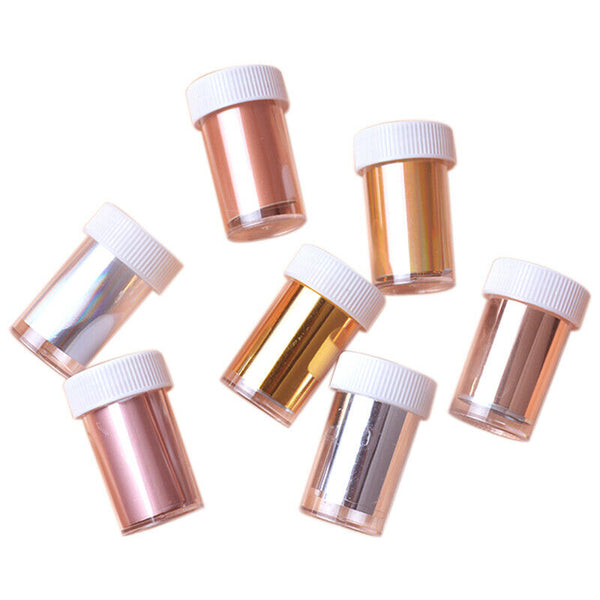 7Pcs Matte Star Color Designs Nail Art Foils Stickers Diy Transfer Foils Fu B2U2