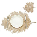 6Ps Table Mat Dining Table PVC Leaf Hollow Mat Waterproof Heat Insulation NoT4R5