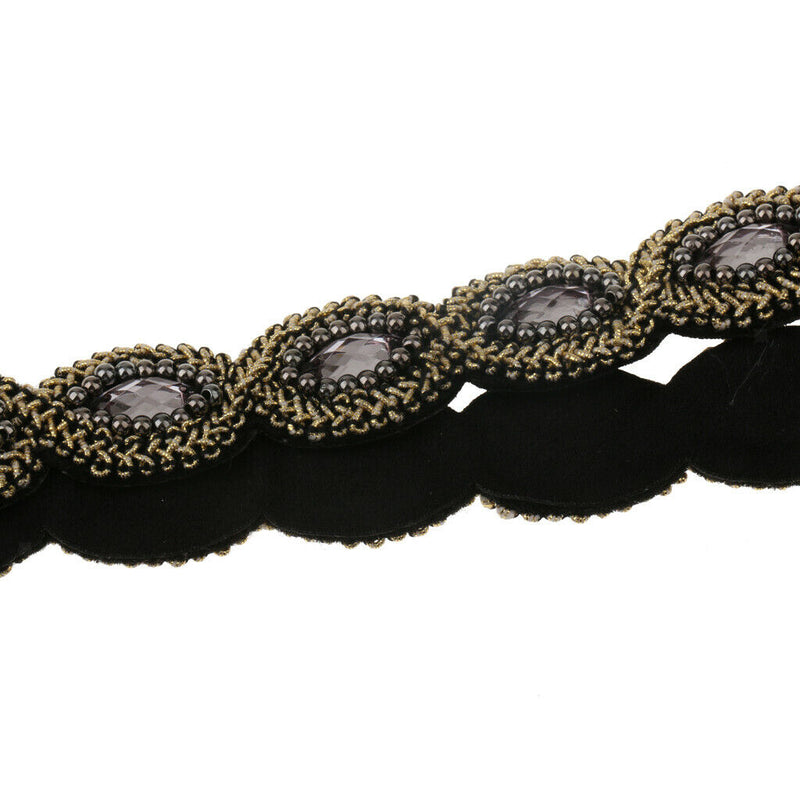 Retro 1920s  Applique Beads Headband Bride Girls Flapper Headpiece