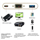 New Type-C to VGA PD USB C Hub Adapter Dock for Type-c Port Laptop Notebook