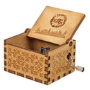 Retro Wooden Hand Cranked Music Box Home Crafts Ornaments Children Gifts