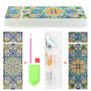 DIY Mandala Special Shaped Diamond Painting 2 Grids Students Pencil Case
