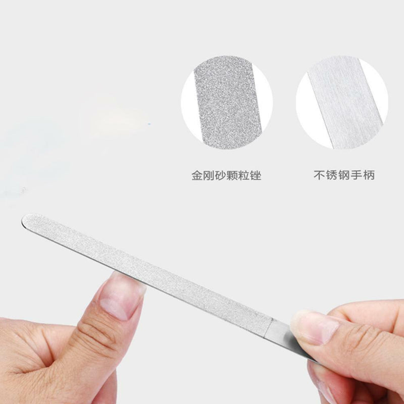 20.2*1.9cm Metal Stainless Steel Nail File Double Sided Manicure Pedicure