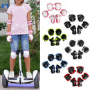 6 Pcs Kid Child Roller Skating Bicycle Knee Wrist Guard Elbow Pad Gray