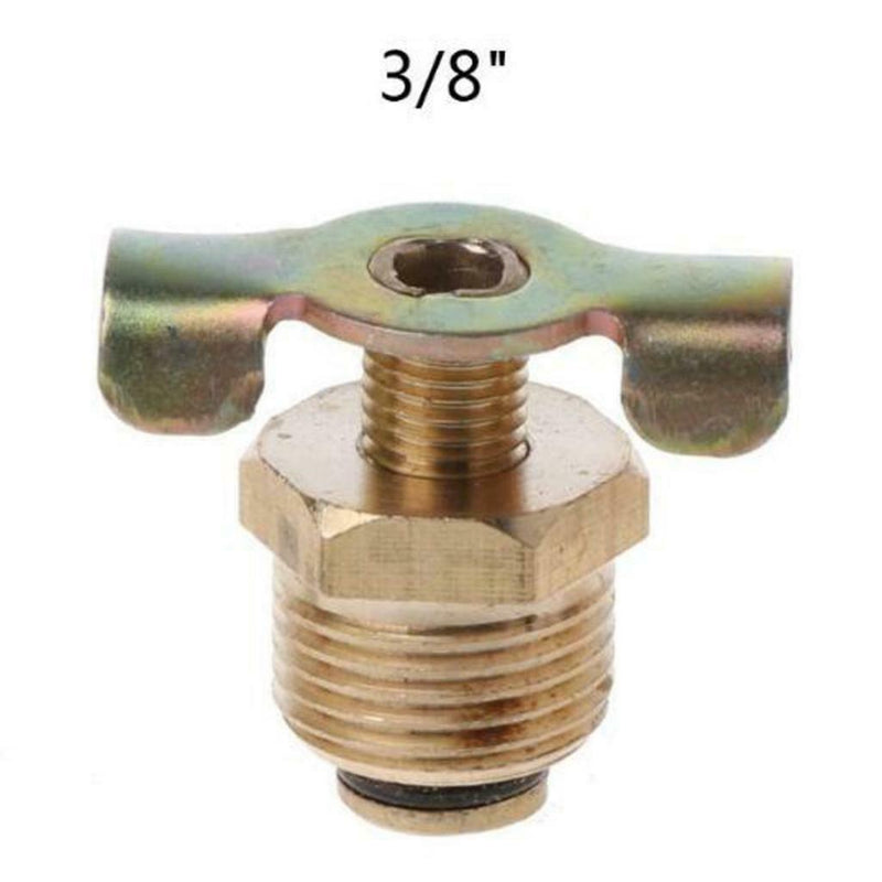 3/8" NPT Brass Drain Valve Air Compressor Tank Petcock Water Drain Valve 30x24mm