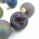 Titanium Coated Rainbow Druzy Crystal Agate Geode Quartz Ball Necklace Pendant