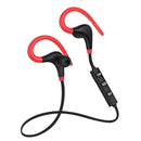 Wireless Earphones Sports Running Ear Hook and Cap Microphone Earplug Red