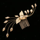 Bridal Leave Pearls Hair Comb Clip Wedding Headpiece Party Prom Hair Jewelry