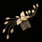 Bridal Leave Pearls Hair Comb Clip Wedding Headpiece Party Prom Hair Jewelry