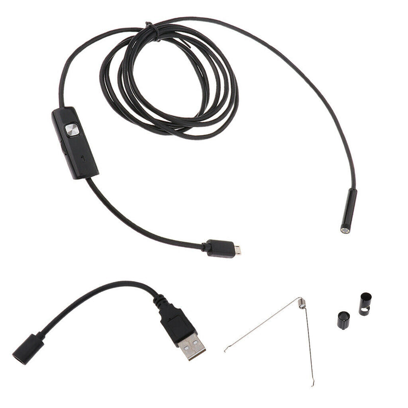5.5mm 6 LED Android PC Waterproof Inspection Borescope Camera 5M Black