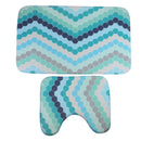 2 Wave Fiber U Shaped Contour Bath Mat Set  Bathroom Floor Non-Slip Toilet Mats