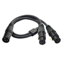 3-Pin XLR Audio Balance Microphone Cable Female To Dual Male Extension