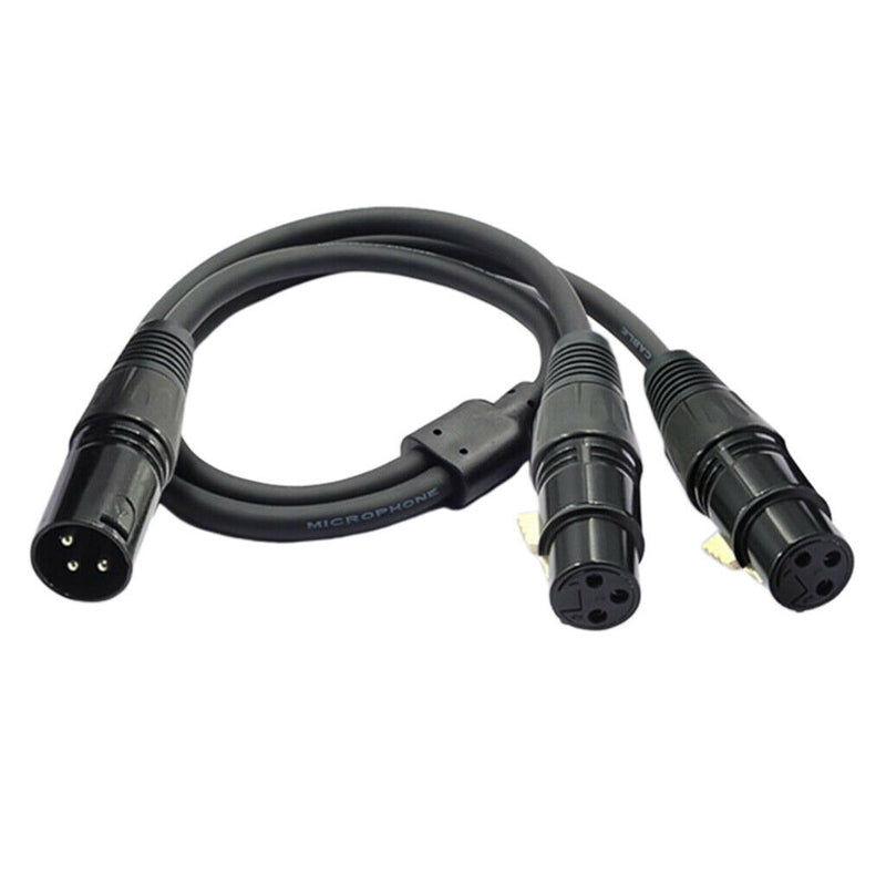 3-Pin XLR Audio Balance Microphone Cable Female To Dual Male Extension