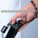 Brown Leather Camera Hand Wrist Strap Canon Nikon Camera DSLR Sony ILDC S NRZ