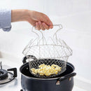 New Stainless Steel Telescopic High-quality Folding Frying Basket Filter BaS Hn