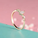 Engagement Ring For Women Three Stone Cluster Bridal Rings Wedding Jewelry