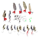 37pcs Metal Spoon Fishing Lure Kits Spinning with Box Tackle