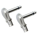 2 Pack 6.35mm 1/4'' Right Angle Mono Plug Audio Cable Connector for Guitar Bass
