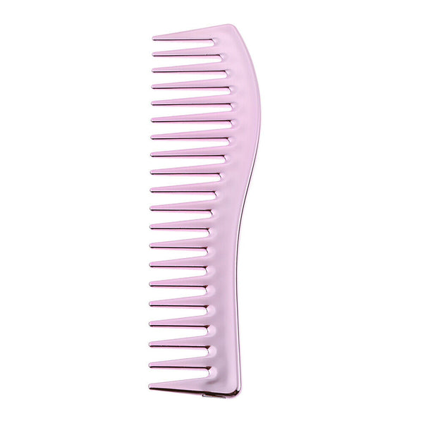 Electroplating Hairdressing Comb Hair Brush Large Wide Tooth Combs (Pink) A#S
