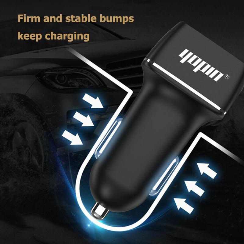 4 Ports USB Car Charger Quick Charge 3.0 QC3.0 Fast Charging Adapter with 4.9ft