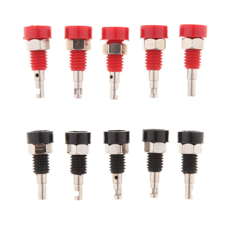10 Pcs Black & Red Premium Copper PA Banana Plug Connectors Banana Jack Socket