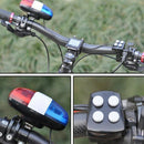 6 bike bicycle police led light + 4 loud siren sound trumpet cycling horn bell Z