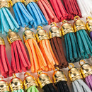 30Pcs Suede Leather Tassel For Keychain Jewelry DIY Pendant Charms Findings Set