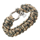 Survival Bracelet with Stainless Steel Bow Shackle - Desert Camo - Ideal ac P9U6
