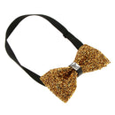 Men Shining Crystal Rhinestone Dress Vest Bow Tie Leather Bowtie Necktie