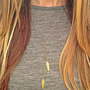 NewWomen Fashion Long Chain Necklace Chic Leaf Feather Tassel Pendant NecklacME