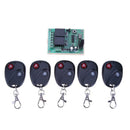 433MHZ 2 Relay Wireless Remote Control Switch+5pcs Two Keys Remote Controls 12V