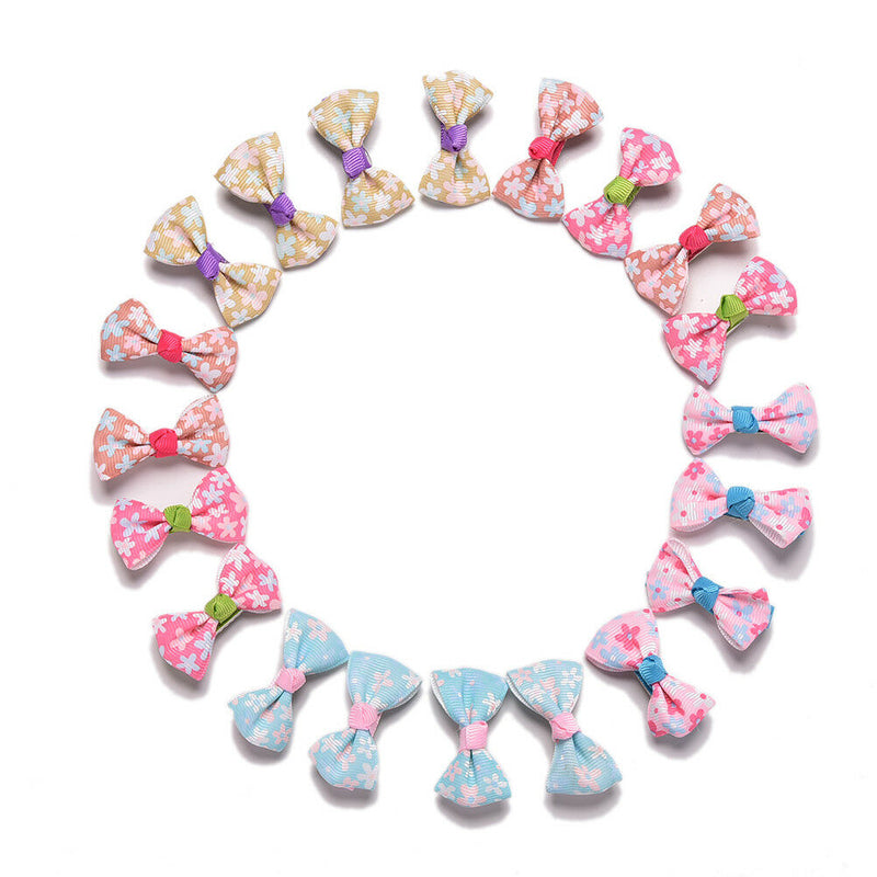 20 Pcs Kids Bow Hairpin Girls Hair Accessories Hair Clips for Party Dress LJ